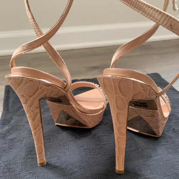 Herve Leger Elle Crystal Platform Sandals - Picture 6 of 14